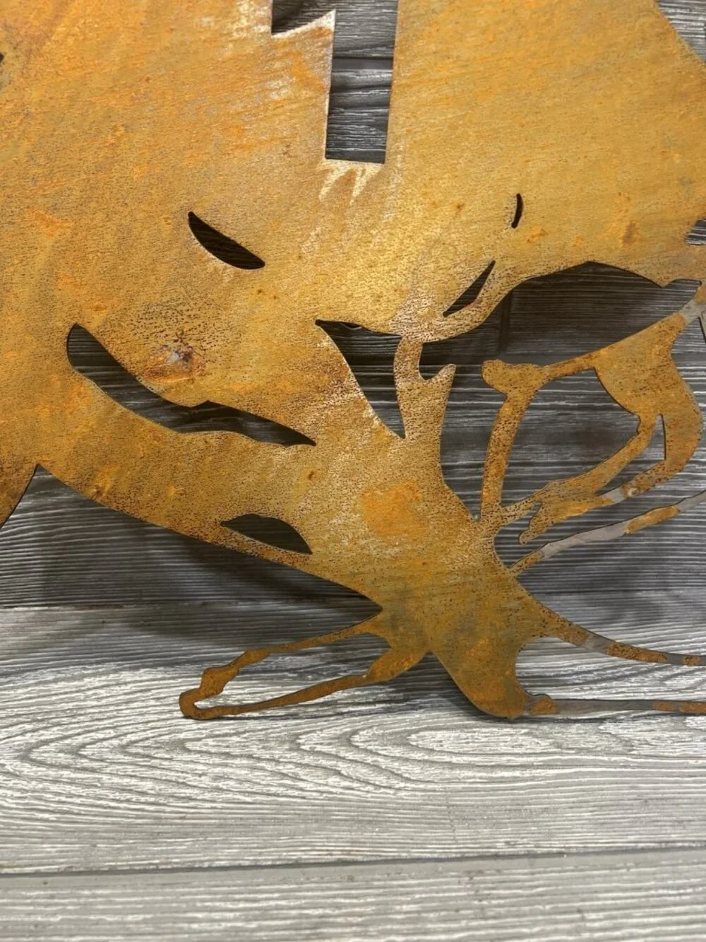 Large Rusty Metal Running Dog Cut Out Wall Art Rustic Decor 29” X 16”